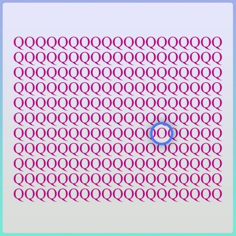 Uno stimolante rompicapo del QI: solo i più fortunati troveranno la lettera 'O' nascosta.